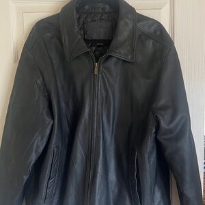 Men's Classic Black Leather Jacket: Knightsbridge 100% Leather jacket size Large